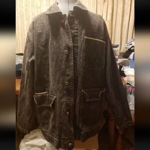 NAUTICA VTG NEW L DENIM JEAN JACKET 90S DARK BLUE MALL COLOGNE NEW RETRO NO TAGS